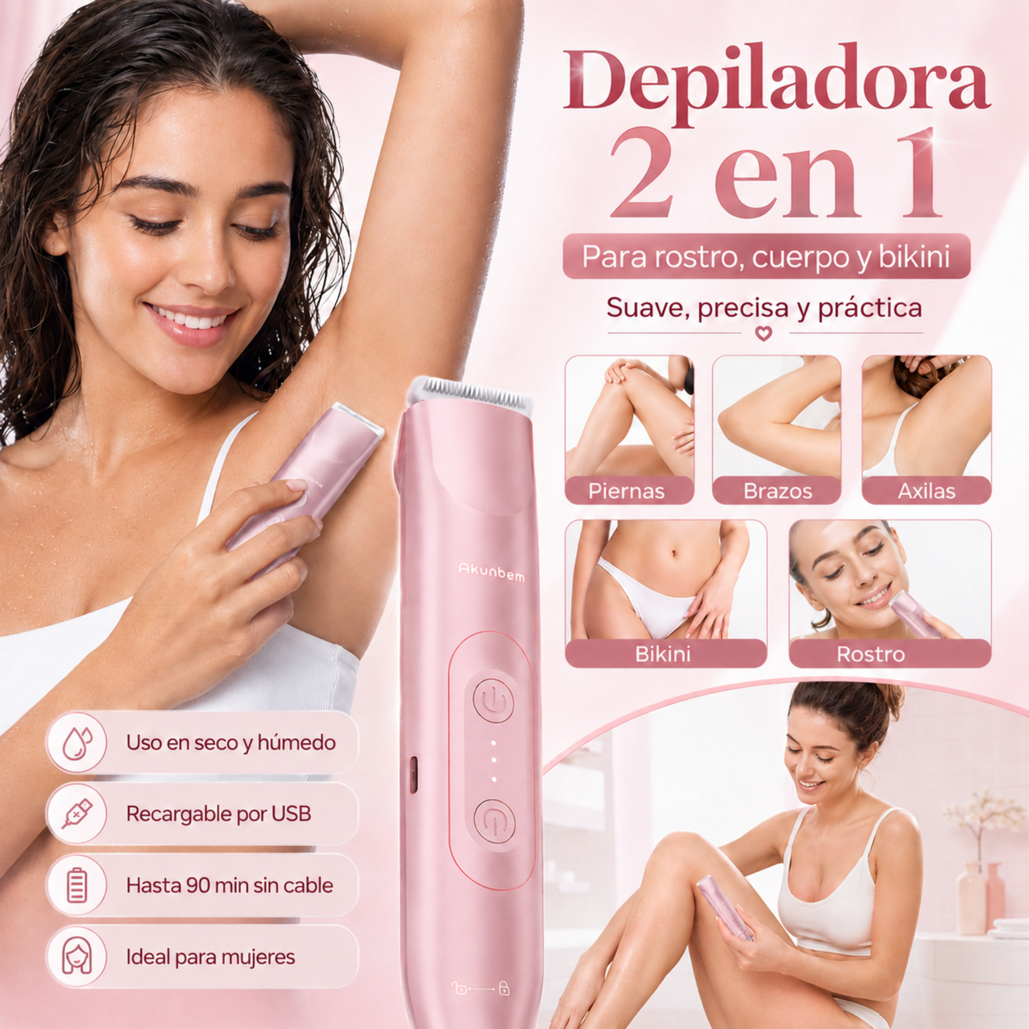 Depiladora 2 en 1